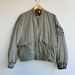 H&M | Sage Green Bomber Jacket